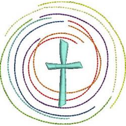 Stickdatei - Kreuz Regenbogen Kreis